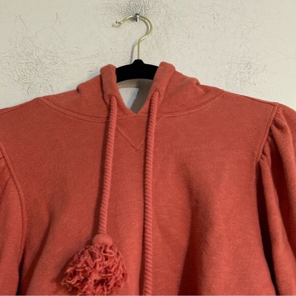 Ulla Johnson Sacha Puff Sleeve Tassel Pullover Hoodie Sweatshirt Rose Size Small - Picture 5 of 11
